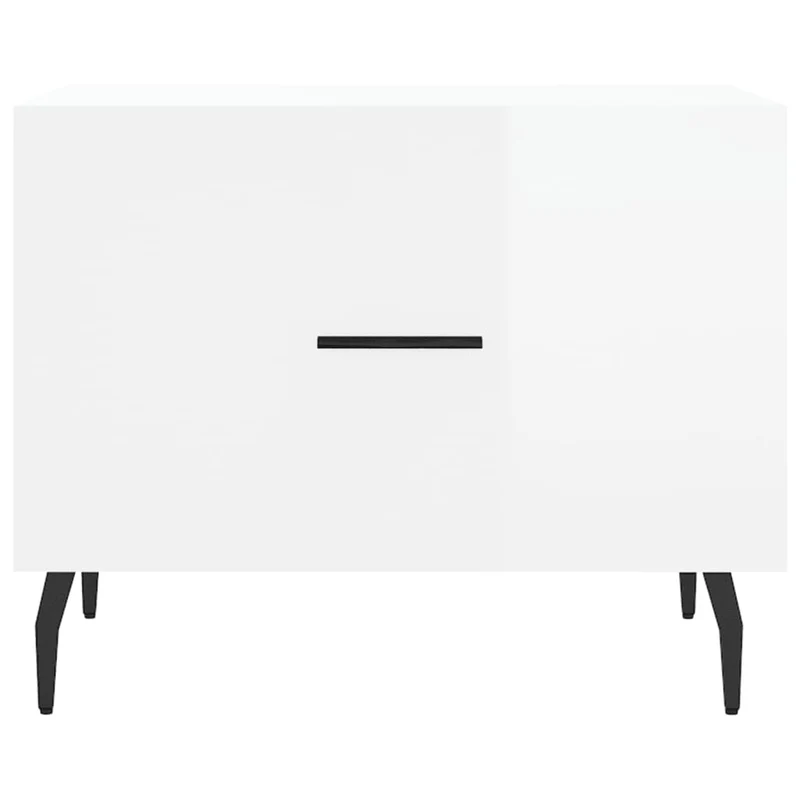 Lot de 2 tables de chevets avec tiroir 50 x 50 x 40cm bois d'ingénierie blanc et fer DEC040333
