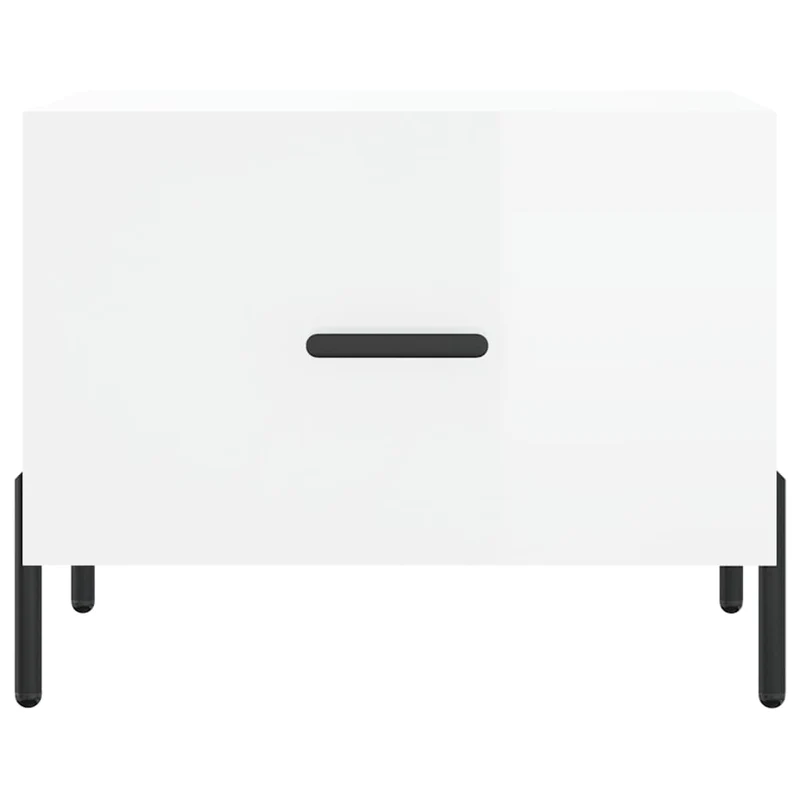 Lot de 2 tables d'appoint chevet avec tiroir 50 x 50 x 40cm bois d'ingénierie blanc et fer DEC040332