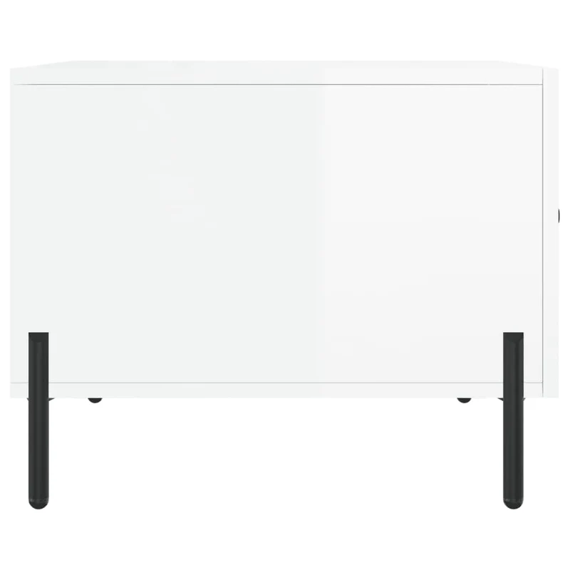 Lot de 2 tables d'appoint chevet avec tiroir 50 x 50 x 40cm bois d'ingénierie blanc et fer DEC040332