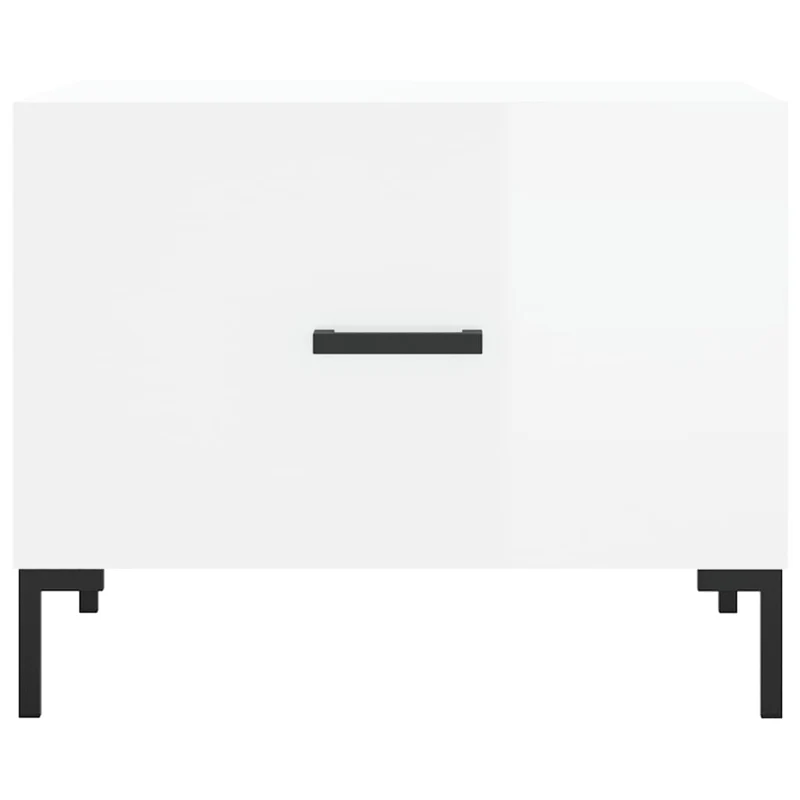Lot de 2 tables de chevets avec tiroir 50 x 50 x 40cm bois d'ingénierie blanc et fer DEC040331