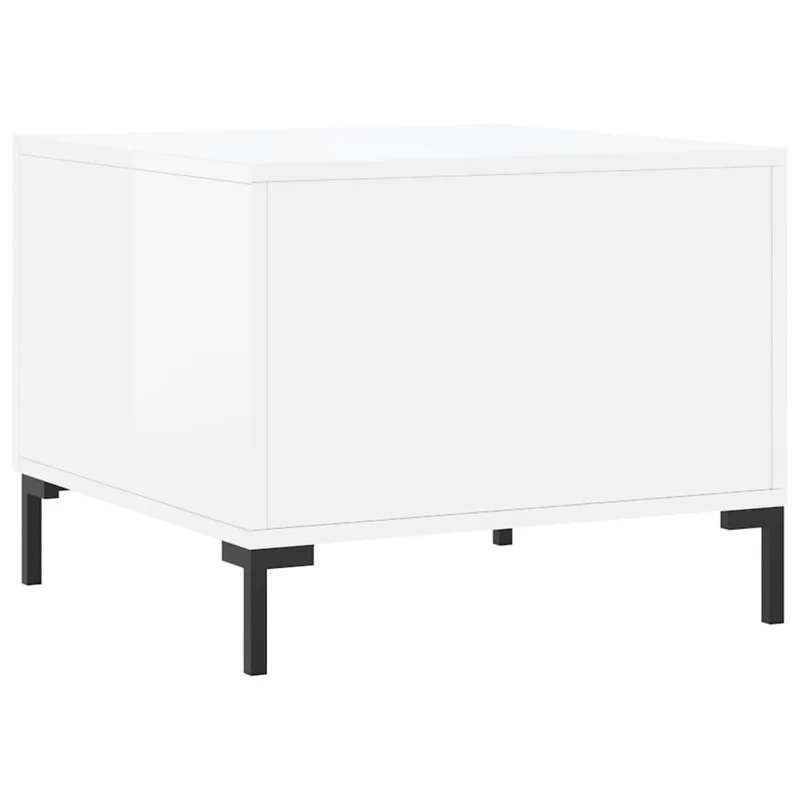 Lot de 2 tables de chevets avec tiroir 50 x 50 x 40cm bois d'ingénierie blanc et fer DEC040331