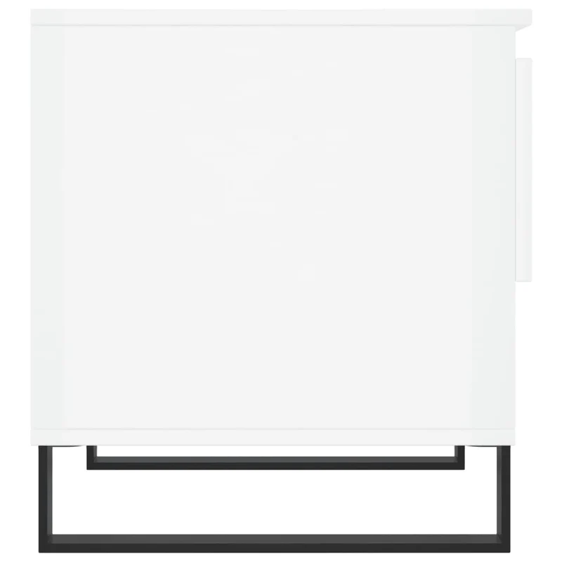 Lot de 2 tables d'appoint chevet avec tiroir 50 x 46 x 50cm bois d'ingénierie blanc brillant et métal DEC040326