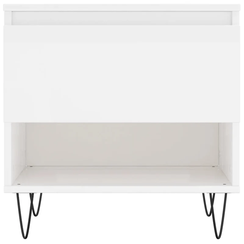 Lot de 2 tables de chevets avec tiroir 50 x 46 x 50cm bois d'ingénierie blanc et métal DEC040325