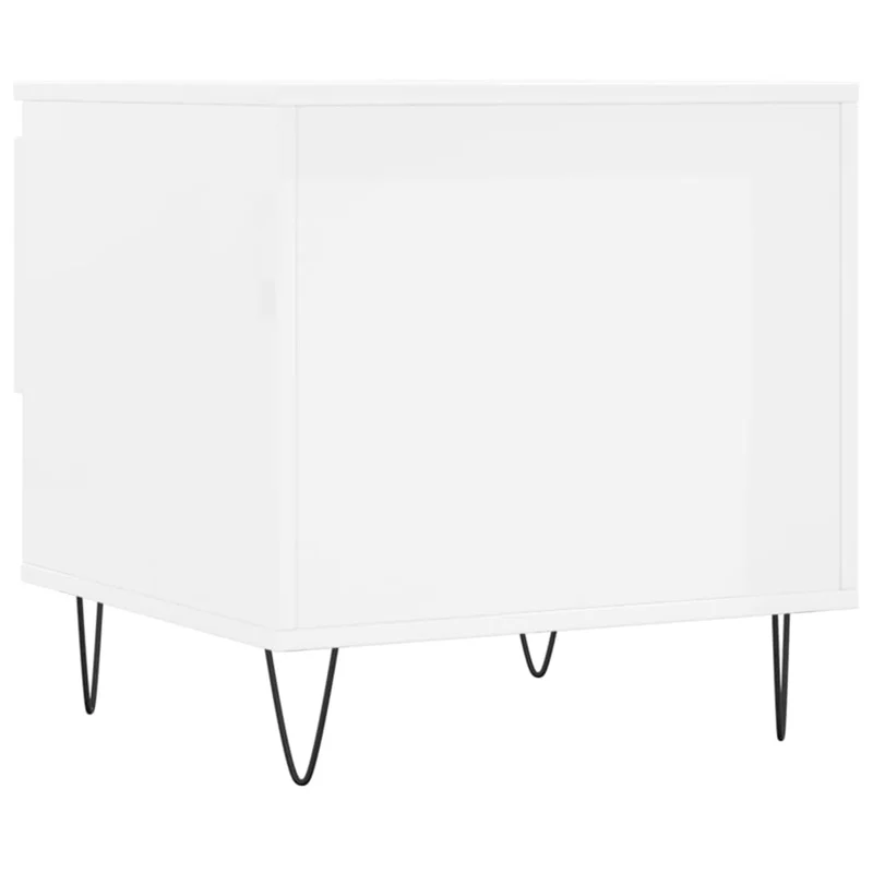 Lot de 2 tables de chevets avec tiroir 50 x 46 x 50cm bois d'ingénierie blanc et métal DEC040325