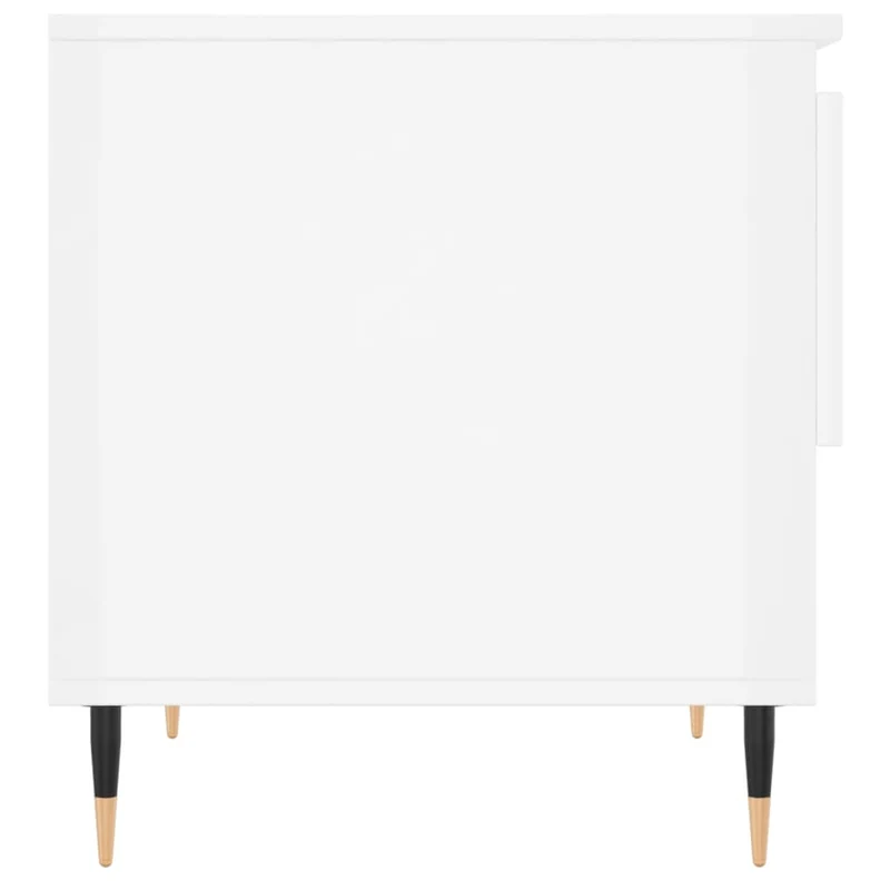 Lot de 2 tables d'appoint chevet avec tiroir 50 x 46 x 50cm bois d'ingénierie blanc et métal DEC040324