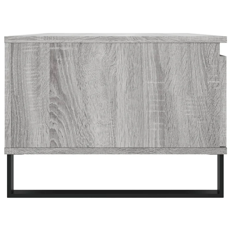 Table basse avec tiroir et compartiment 90 x 50 x 36,5 cm bois d'ingénierie gris et métal DEC040128