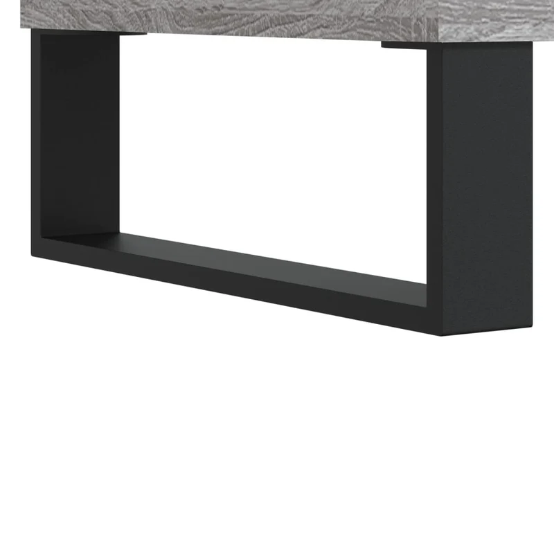 Table basse avec tiroir et compartiment 90 x 50 x 36,5 cm bois d'ingénierie gris et métal DEC040128