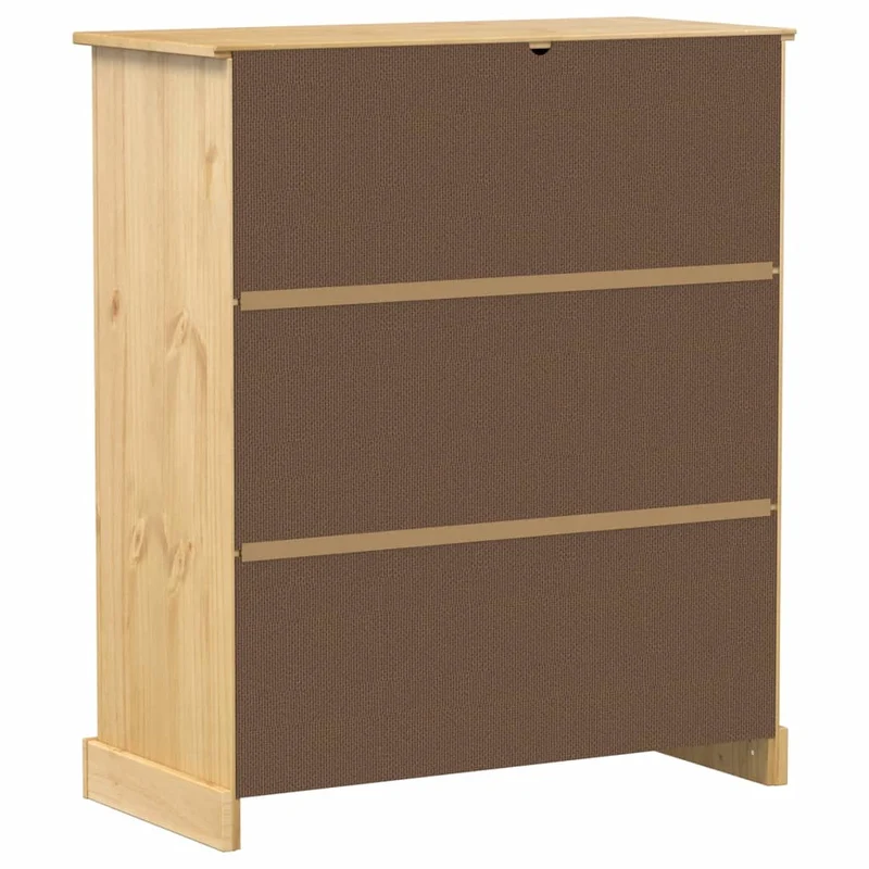 Armoire à vin compartiments de rangement porte rabattable 97 x 45 x 114 cm en bois de pin massif brun DEC024428