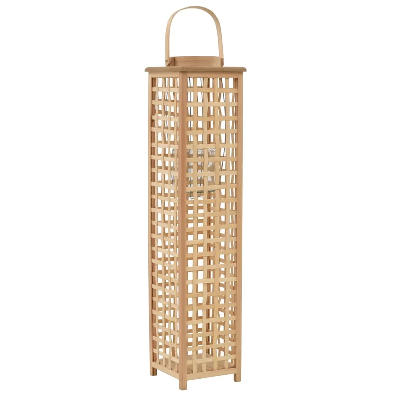 Bougeoir suspendu porte-bougie bambou naturel décoration extérieur DEC020009