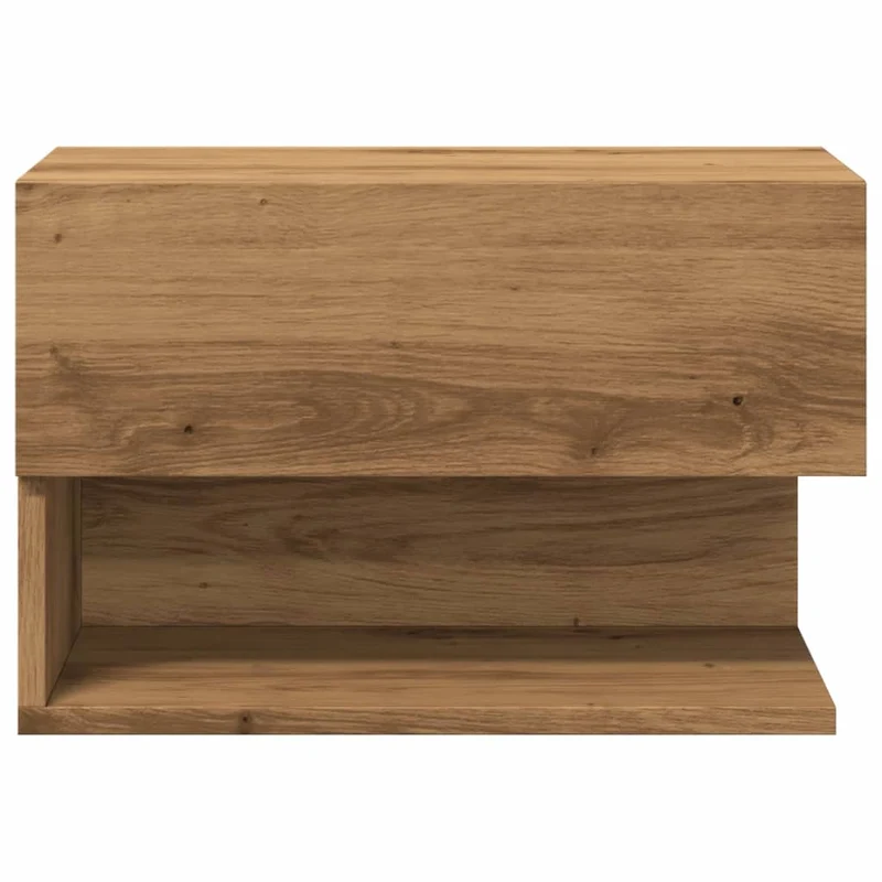 Table de chevet murale avec tiroir et étagère 46 x 29,5 x 30 cm bois d'ingénierie couleur chêne DEC034244