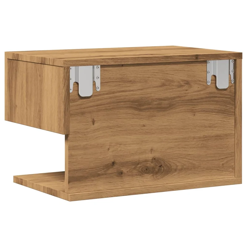 Table de chevet murale avec tiroir et étagère 46 x 29,5 x 30 cm bois d'ingénierie couleur chêne DEC034244