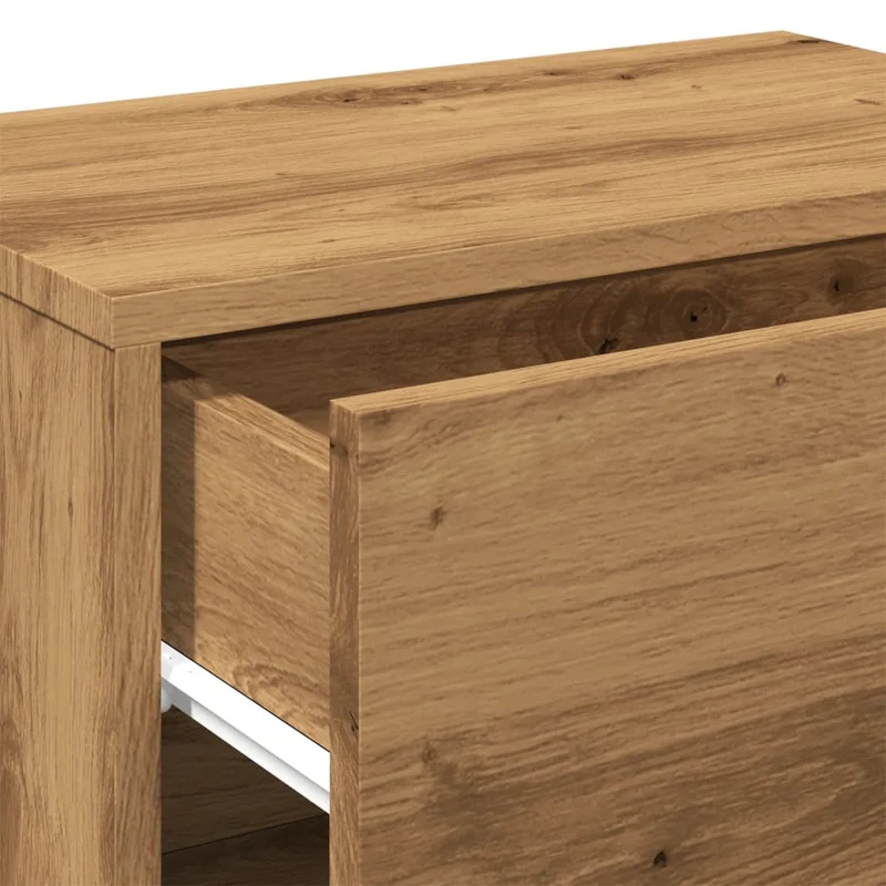 Table de chevet murale avec tiroir et étagère 46 x 29,5 x 30 cm bois d'ingénierie couleur chêne DEC034244