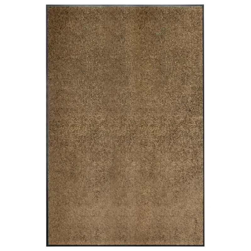 Paillasson lavable 120 x 180 cm polyamide marron et PVC antidérapant DEC040618