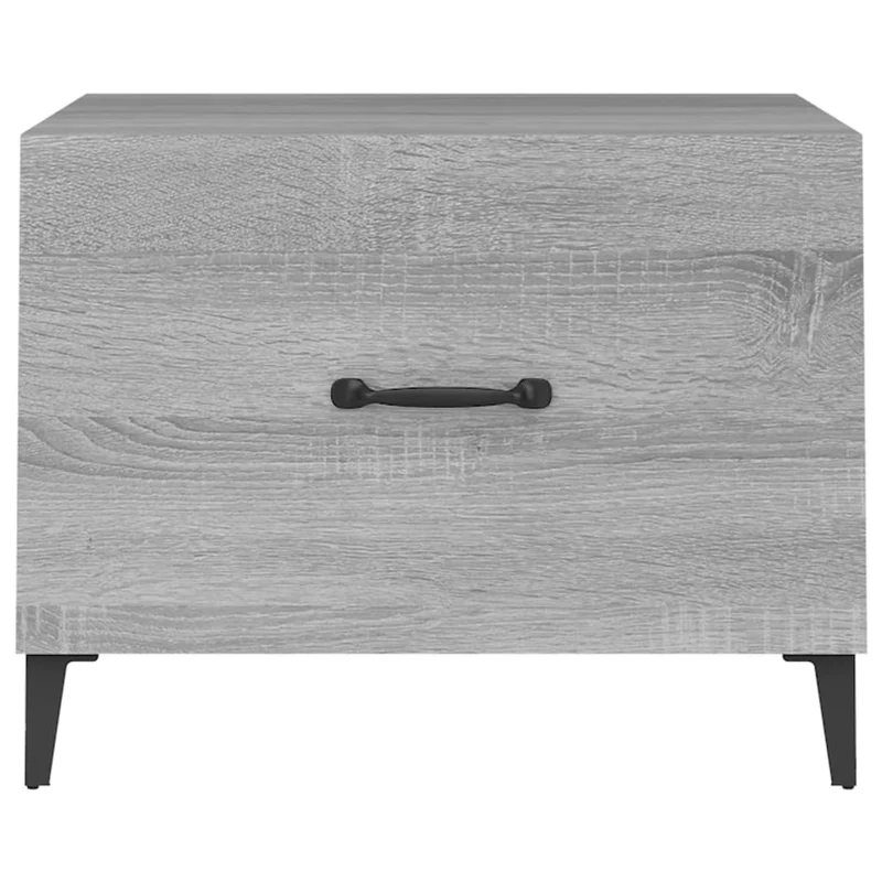 Lot de 2 tables basses appoint avec pieds en métal et MDF gris 50 x 50 x 40 cm DEC040485