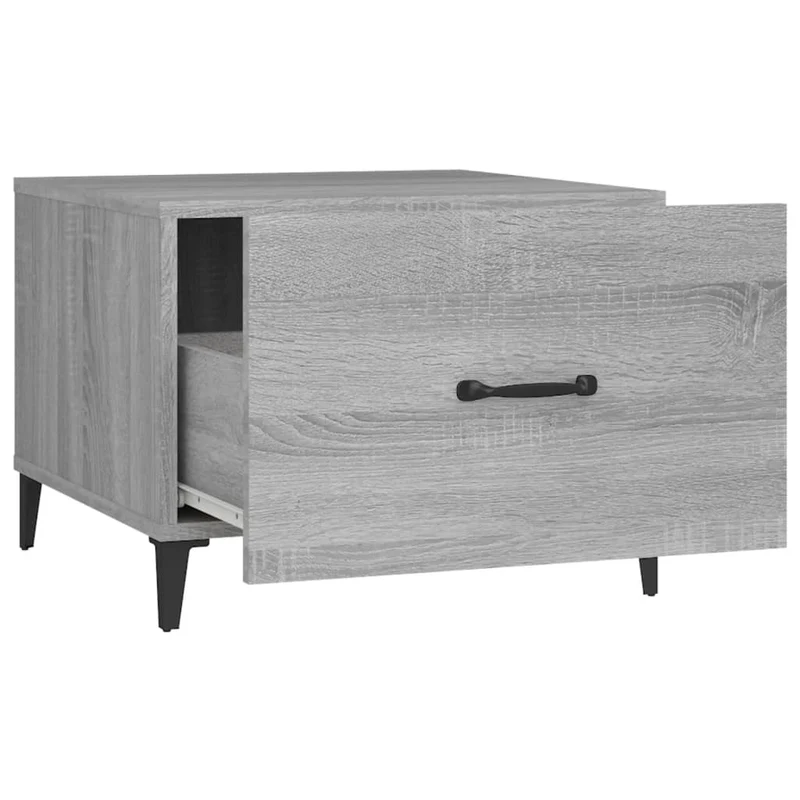 Lot de 2 tables basses appoint avec pieds en métal et MDF gris 50 x 50 x 40 cm DEC040485
