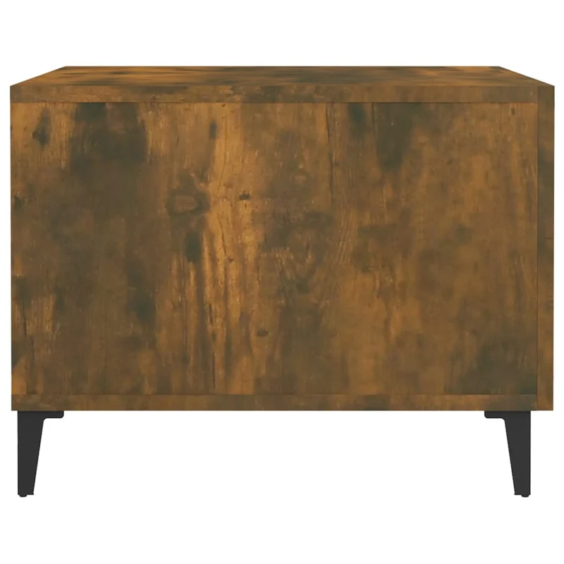 Lot de 2 tables basses d'appoint avec tiroir pieds en métal 50 x 50 x 40 cm bois d'ingénierie marron et métal DEC040480