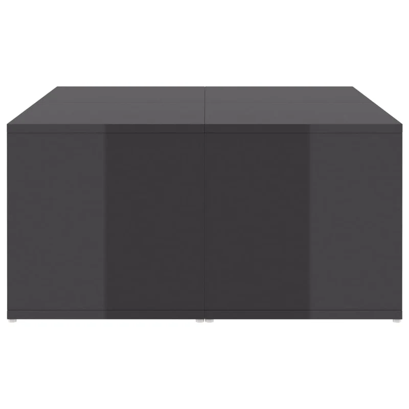 Lot de 4 tables basses style moderne 33 x 33 x 33 cm bois d'ingénierie gris brillant DEC040459