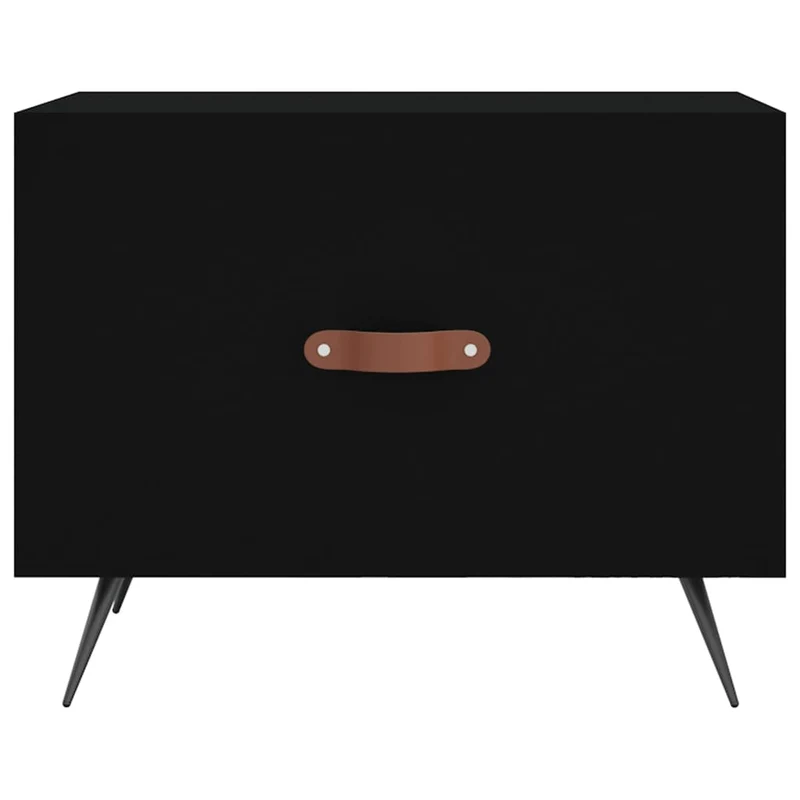 Lot de 2 tables basses d'appoint avec tiroir 50 x 50 x 40 cm bois d'ingénierie noir et fer DEC040421