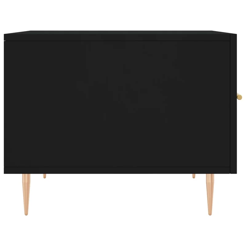 Lot de 2 tables basses d'appoint avec tiroir 50 x 50 x 40 cm bois d'ingénierie noir et fer DEC040416