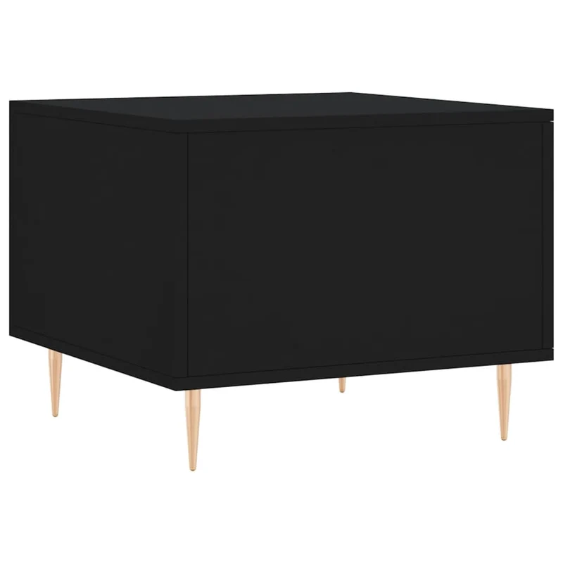 Lot de 2 tables basses d'appoint avec tiroir 50 x 50 x 40 cm bois d'ingénierie noir et fer DEC040416