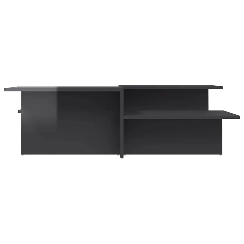 Lot de 2 tables basses 111,5 x 50 x 33 cm en bois d'ingénierie gris brillant DEC040393
