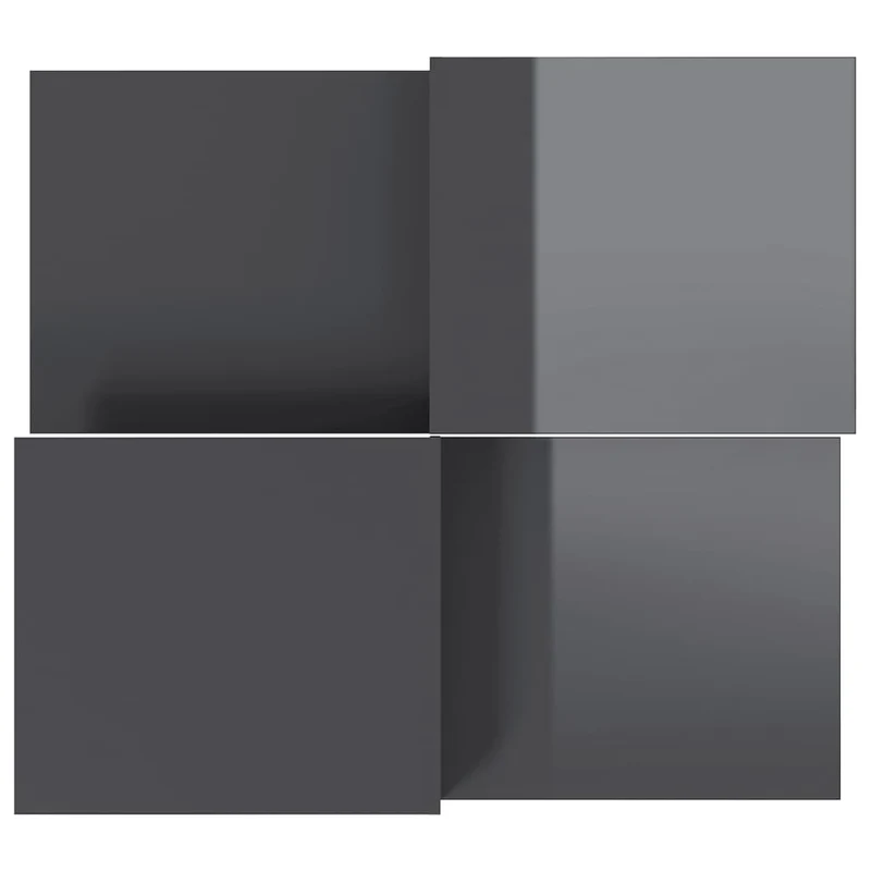 Lot de 2 tables basses 111,5 x 50 x 33 cm en bois d'ingénierie gris brillant DEC040393