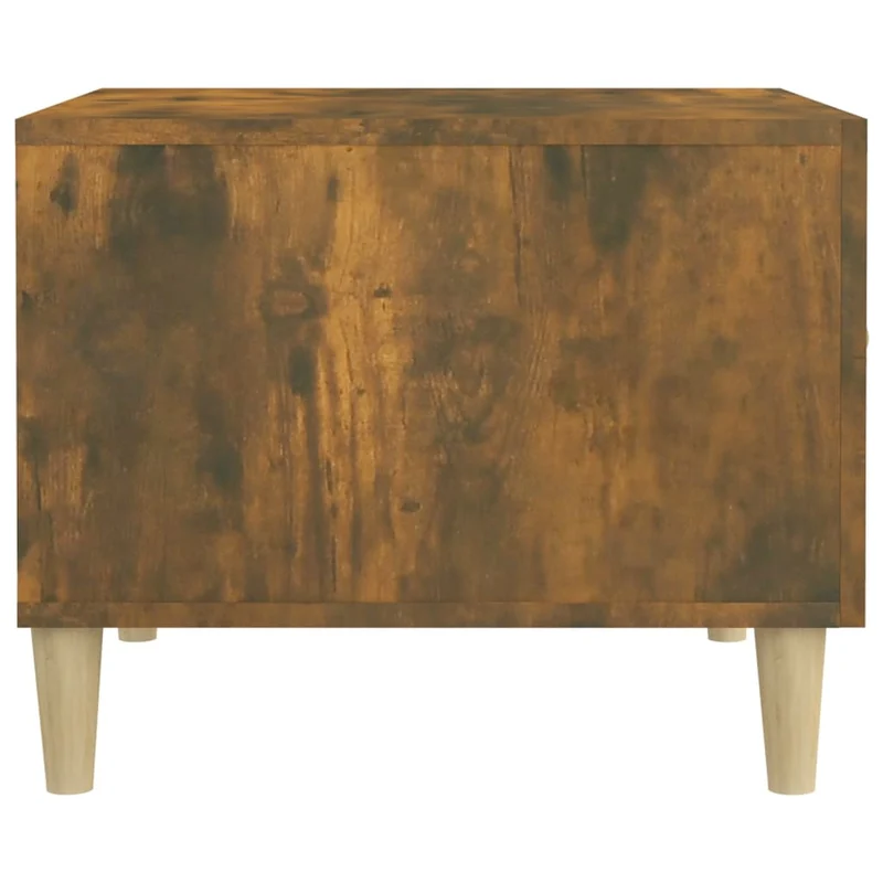 Lot de 2 tables basses avec tiroir 50 x 50 x 40 cm bois d'ingénierie marron effet vieilli DEC040352