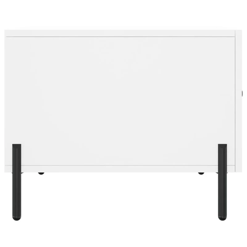 Lot de 2 tables basses appoint avec tiroir 50 x 50 x 40 cm bois d'ingénierie blanc et fer DEC040318