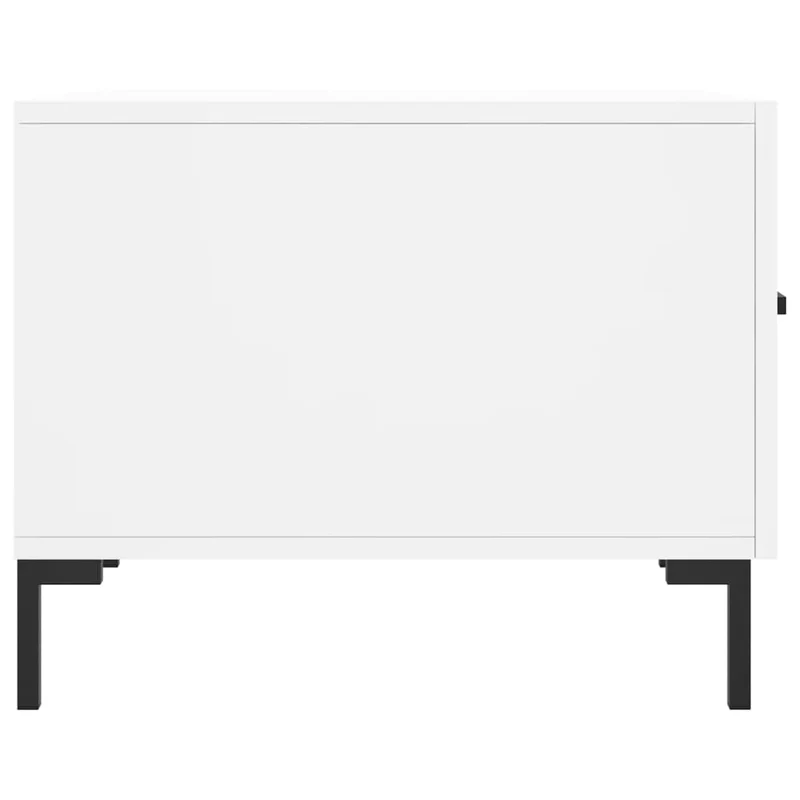 Lot de 2 tables basses d'appoint avec tiroir 50 x 50 x 40 cm bois d'ingénierie blanc et fer DEC040317