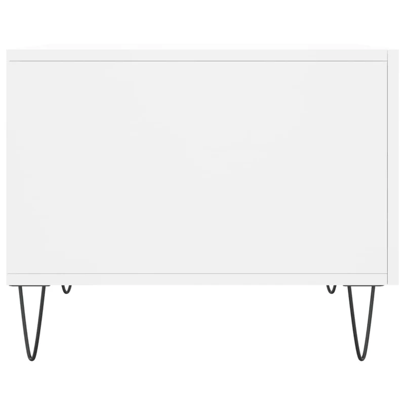 Lot de 2 tables basses d'appoint avec tiroir 50 x 50 x 40 cm bois d'ingénierie blanc et fer DEC040316