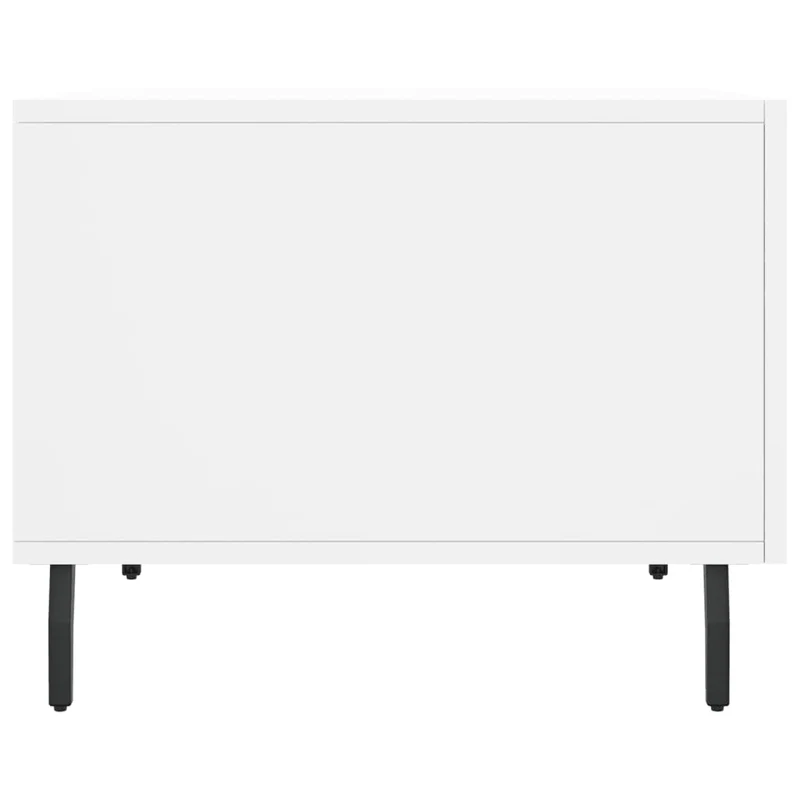 Lot de 2 tables basses appoint avec tiroir 50 x 50 x 40 cm bois d'ingénierie blanc et fer DEC040314