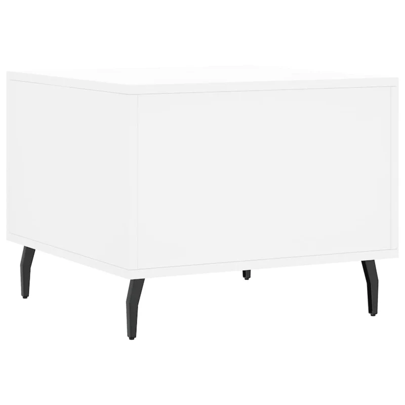 Lot de 2 tables basses appoint avec tiroir 50 x 50 x 40 cm bois d'ingénierie blanc et fer DEC040314