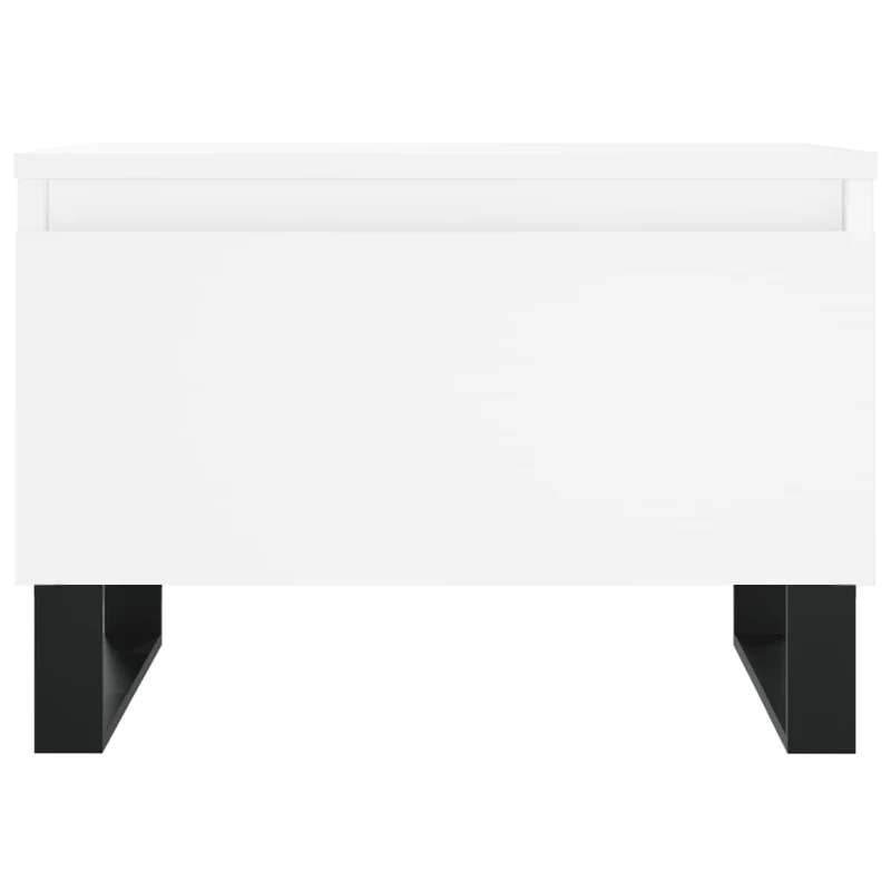 Lo de 2 tables basses d'appoint avec tiroir 50 x 46 x 35 cm bois d'ingénierie blanc et métal DEC040306
