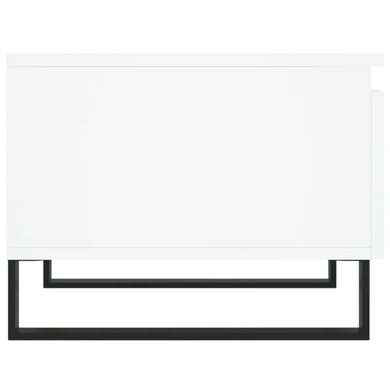 Lo de 2 tables basses d'appoint avec tiroir 50 x 46 x 35 cm bois d'ingénierie blanc et métal DEC040306