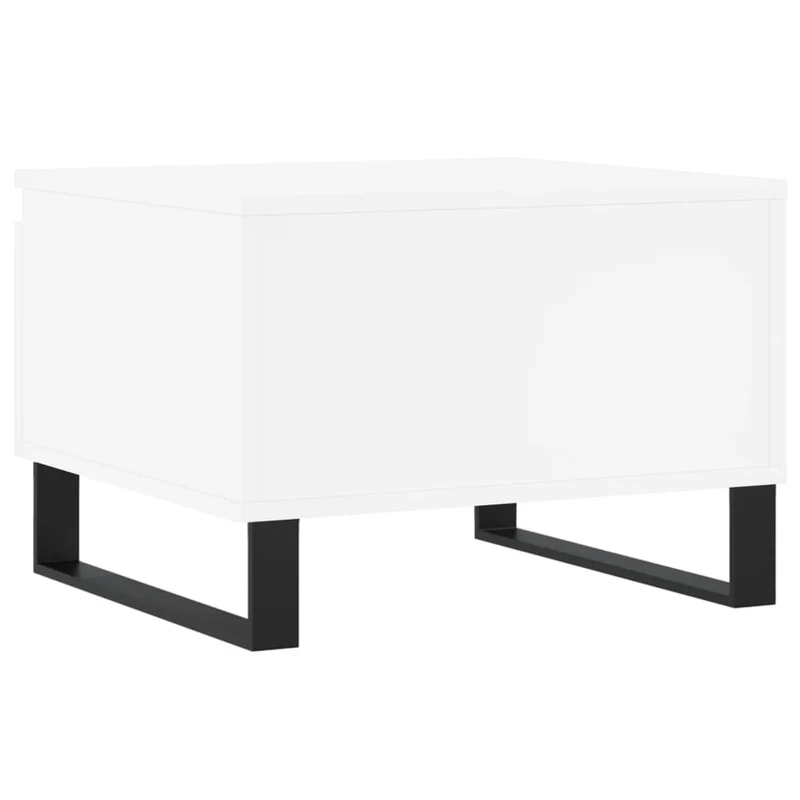 Lo de 2 tables basses d'appoint avec tiroir 50 x 46 x 35 cm bois d'ingénierie blanc et métal DEC040306