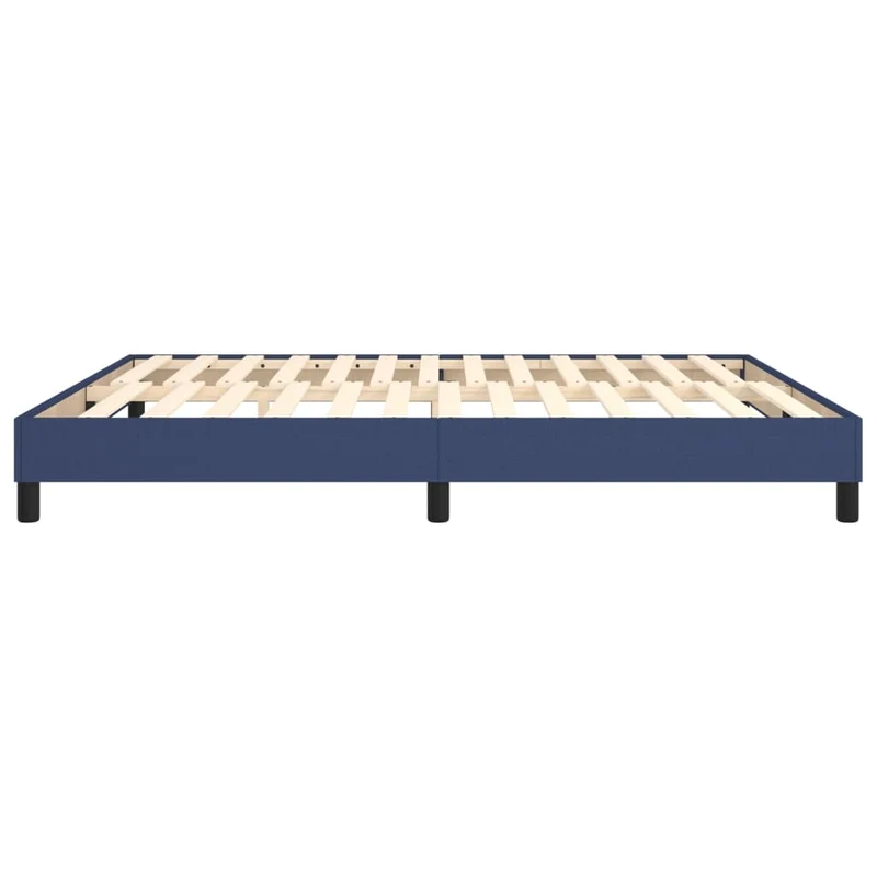 Sommier à lattes sur pieds cadre de lit 180x200 cm tissu bleu TDL0207334