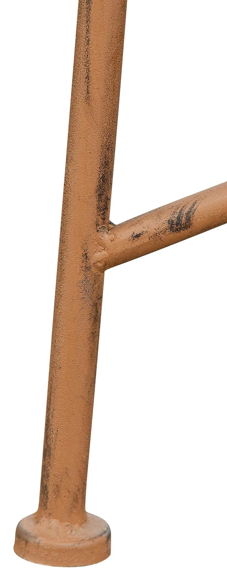 Banc de jardin avec accoudoirs design rustique largeur 113 cm en métal marron vieilli 10_0002943