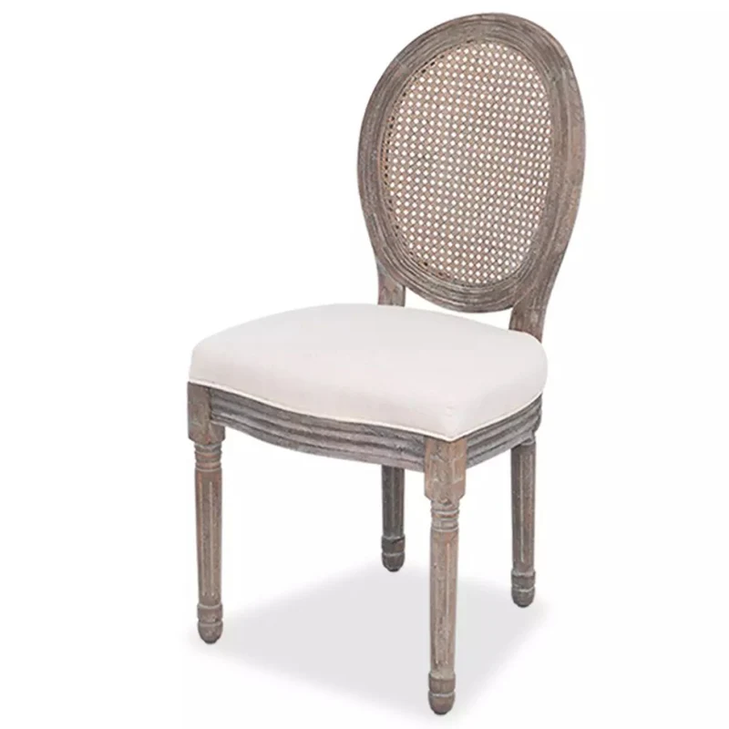 Lot de 4 chaises de salle à manger cuisine design intemporel tissu crème CDS021470