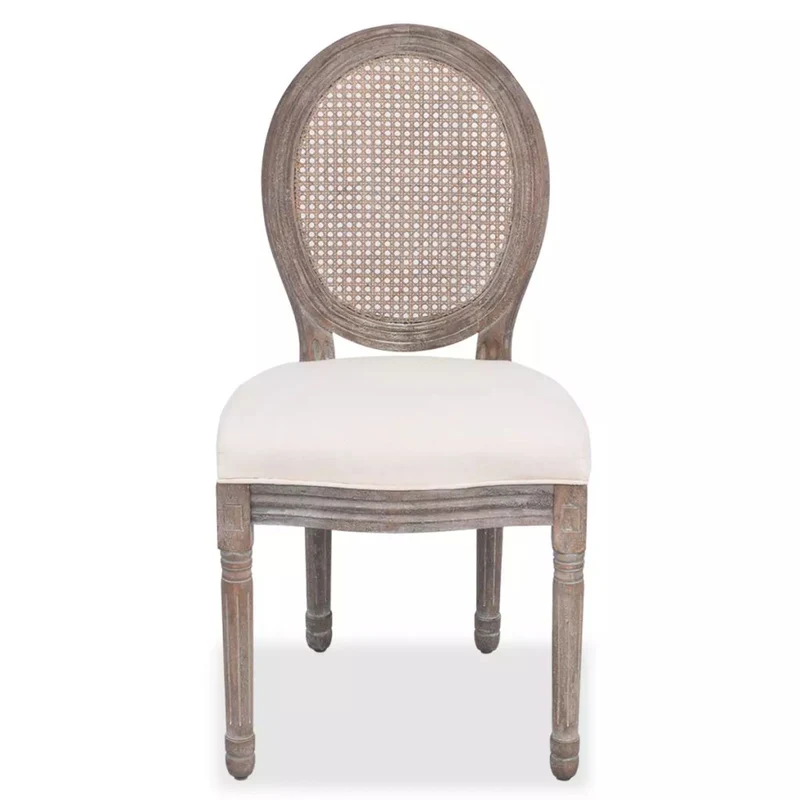 Lot de 4 chaises de salle à manger cuisine design intemporel tissu crème CDS021470