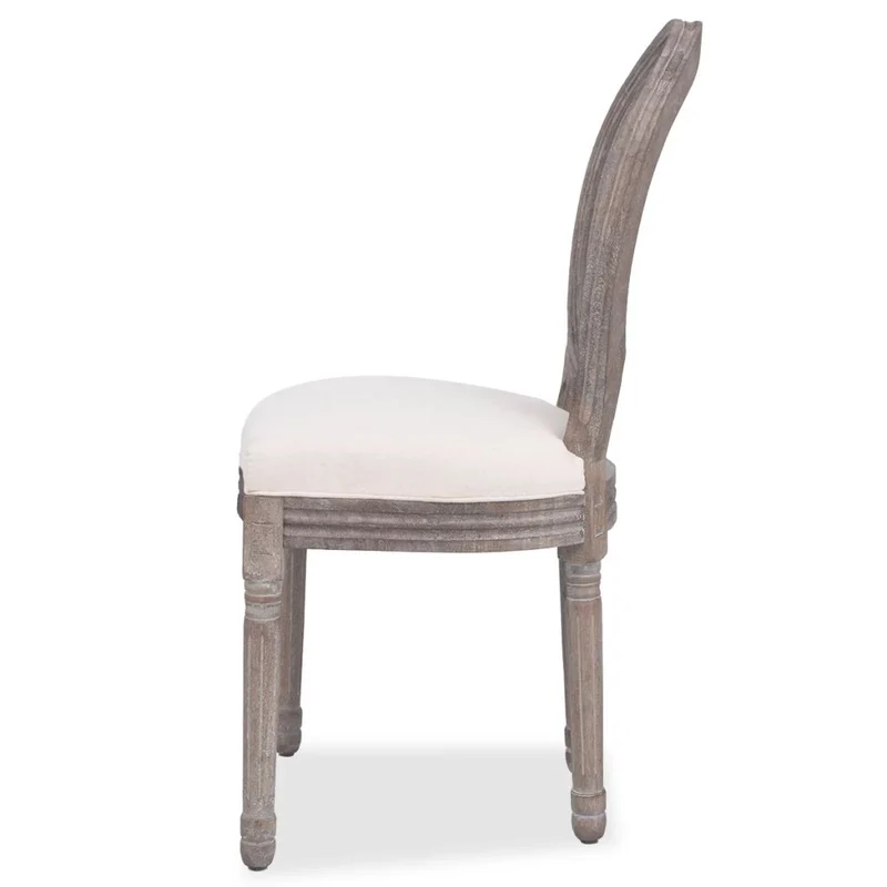 Lot de 4 chaises de salle à manger cuisine design intemporel tissu crème CDS021470