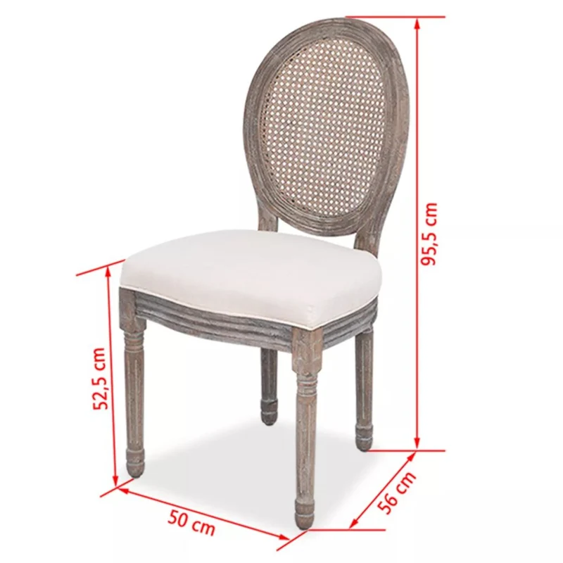 Lot de 4 chaises de salle à manger cuisine design intemporel tissu crème CDS021470