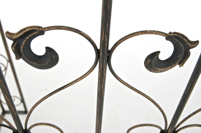 Arche treillis de jardin avec portillon support pour plantes grimpantes métal bronze 10_0003945