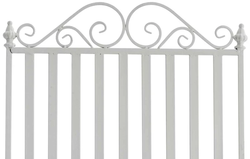 Lot de 2 fauteuils à bascule pour extérieur avec accoudoirs design rustique en métal blanc 10_0002843