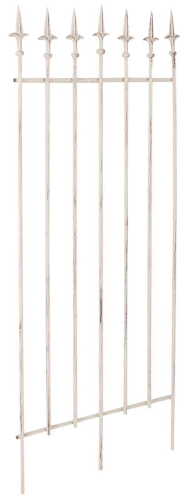 Lot de 2 treillis support pour plantes grimpantes décoration de jardin en métal crème vieilli 10_0003835