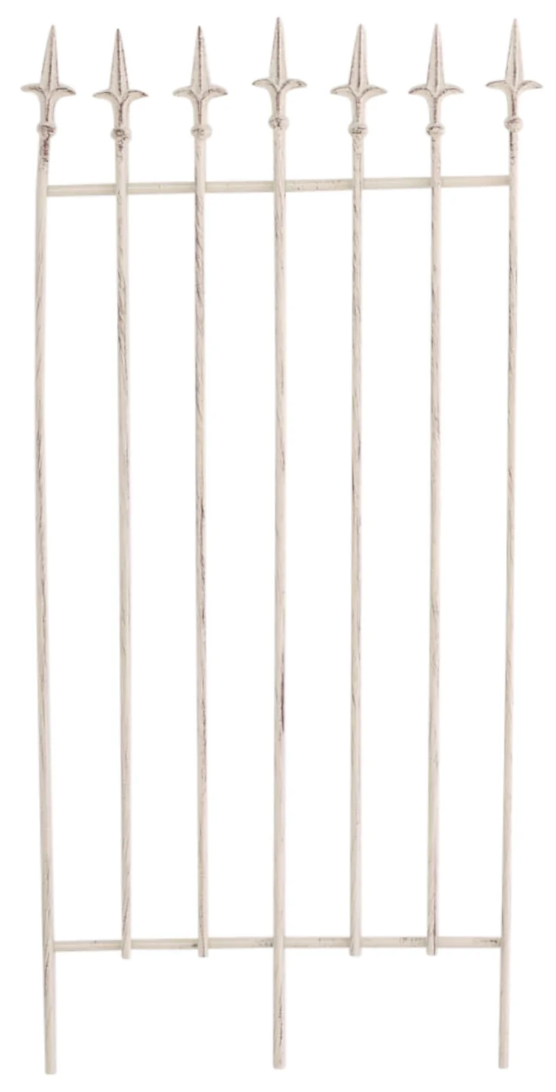 Lot de 2 treillis support pour plantes grimpantes décoration de jardin en métal crème vieilli 10_0003835