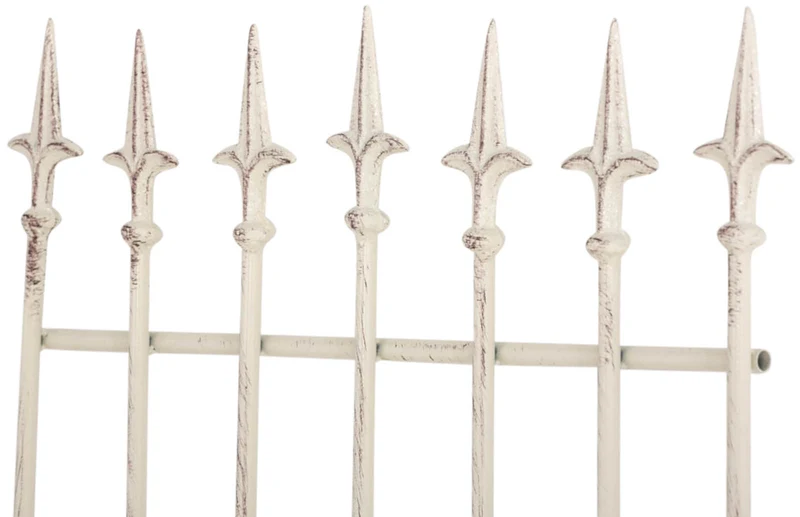 Lot de 2 treillis support pour plantes grimpantes décoration de jardin en métal crème vieilli 10_0003835