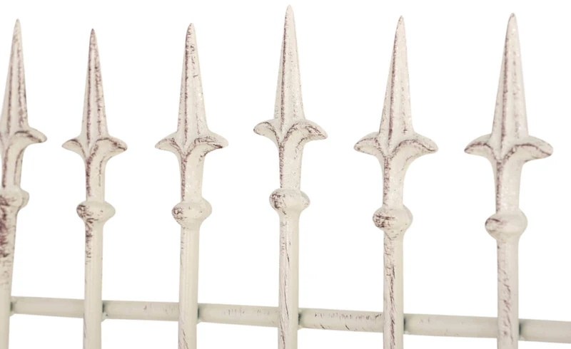 Lot de 2 treillis support pour plantes grimpantes décoration de jardin en métal crème vieilli 10_0003835