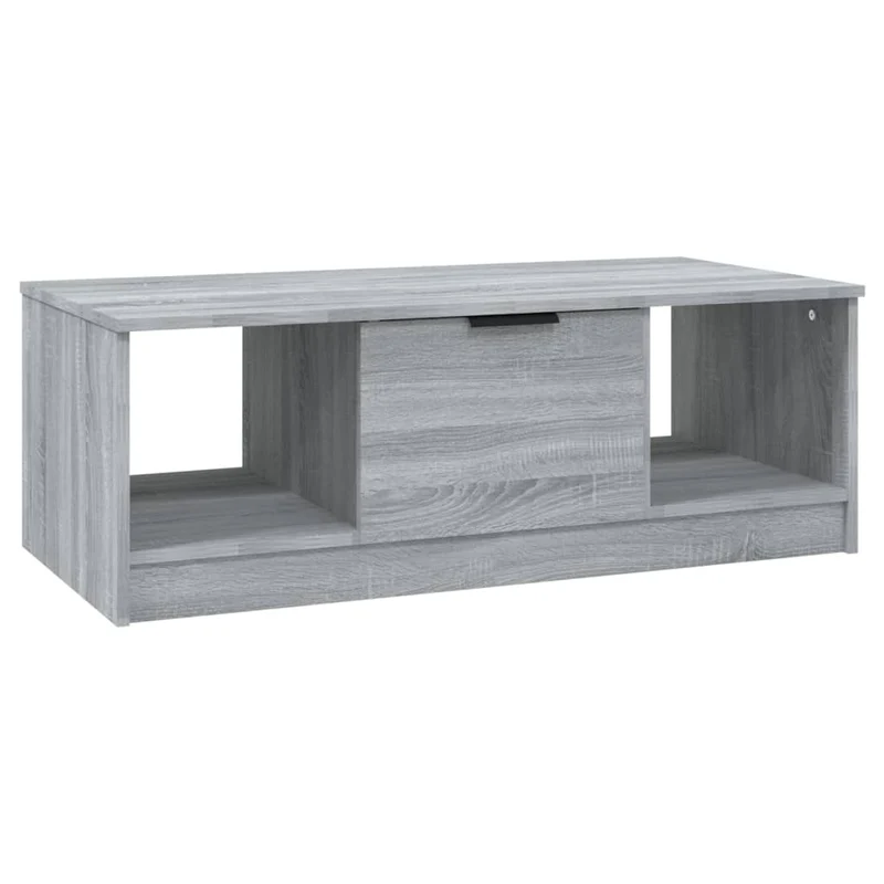 Table basse avec compartiment de rangement 102 x 50 x 36 cm bois d'ingénierie gris DEC039976