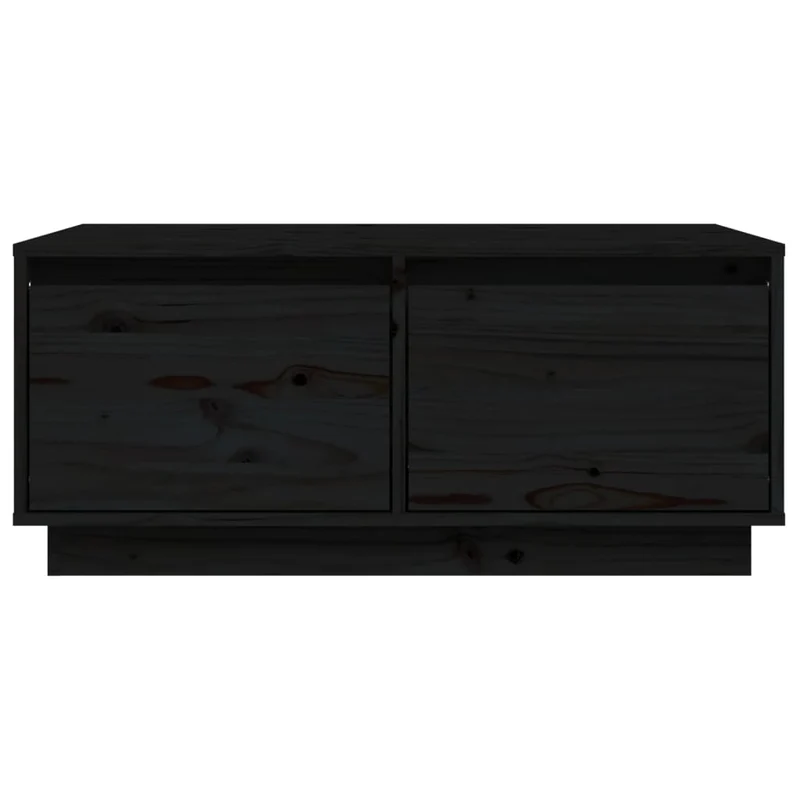 Table basse avec tiroirs design moderne et contemporain 80 x 50 x 35 cm bois massif de pin noir DEC039760