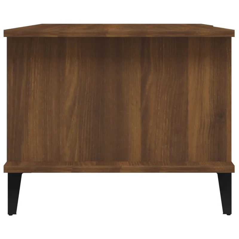 Table basse design moderne et contemporaine 90 x 50 x 40 cm bois d'ingénierie marron et métal DEC038805